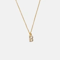 Guldpläterat halsband bokstav B - 42+3 cm