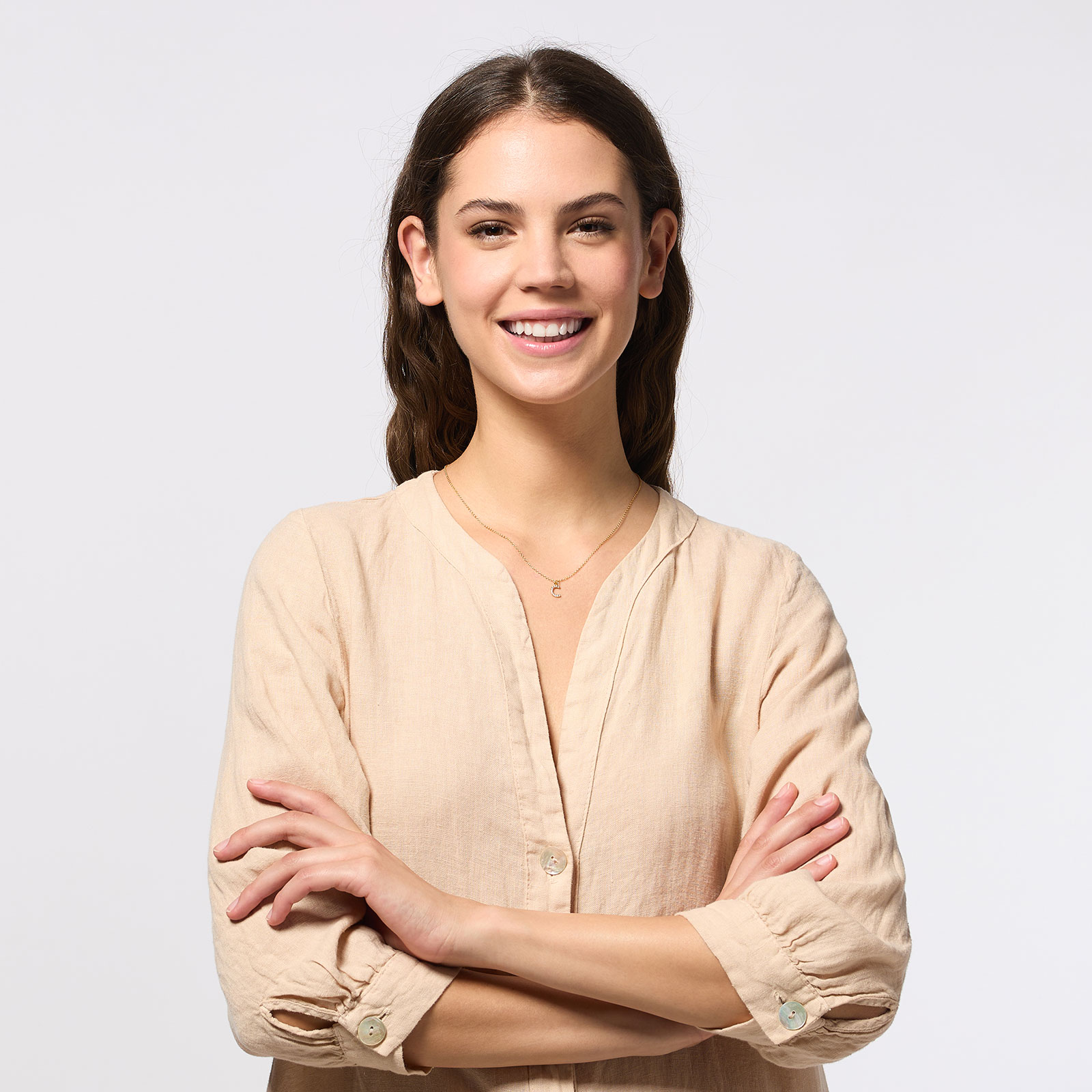 Guldpläterat halsband bokstav C - 42+3 cm