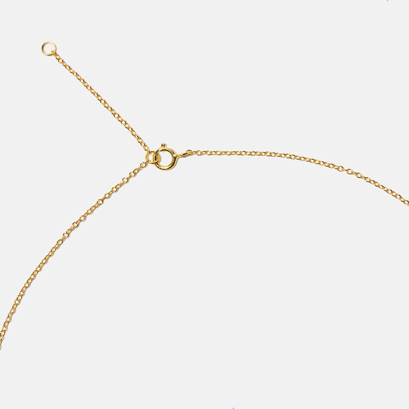 Guldpläterat halsband bokstav F - 42+3 cm