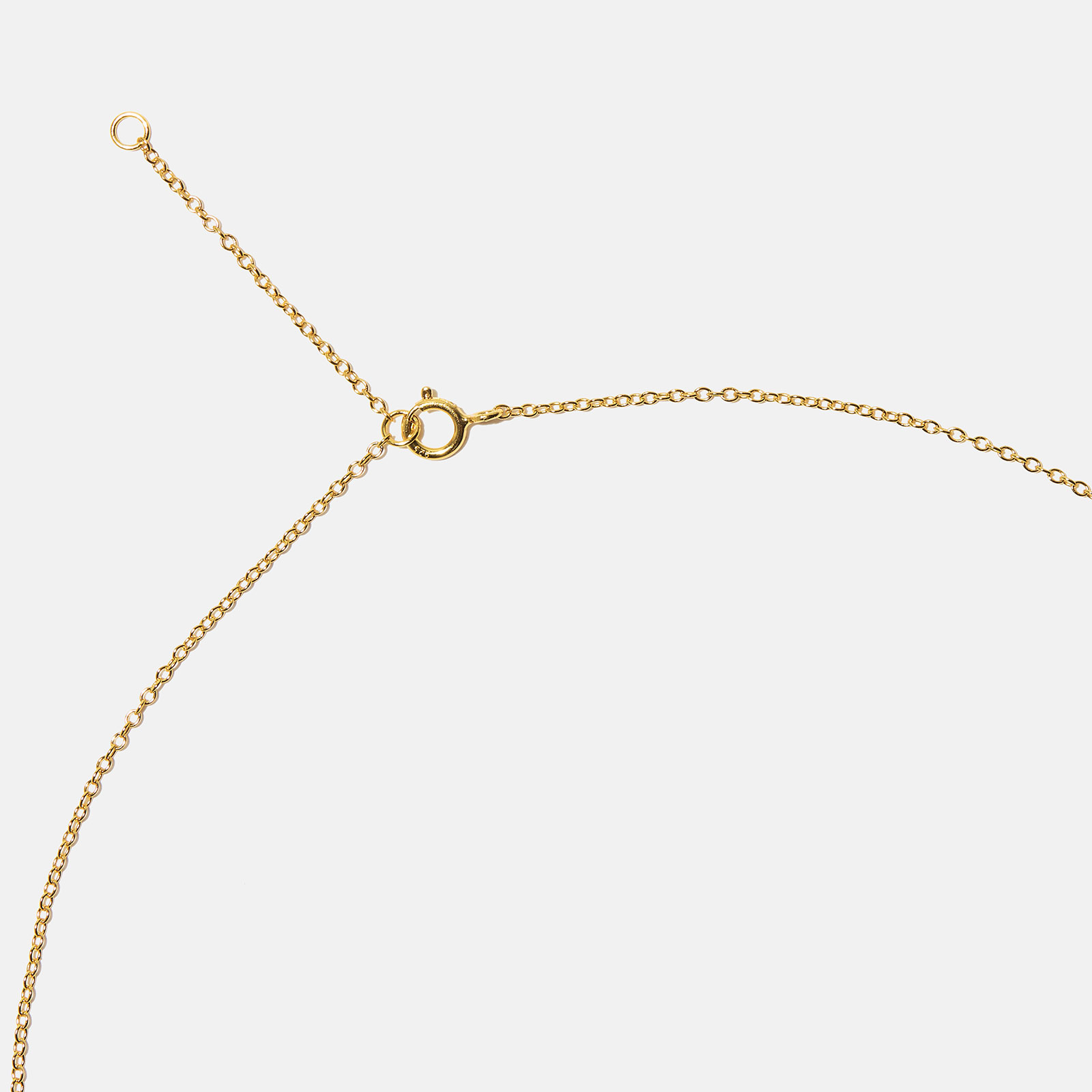 Guldpläterat halsband bokstav H - 42+3 cm