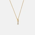 Guldpläterat halsband bokstav I - 42+3 cm