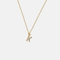 Guldpläterat halsband bokstav K - 42+3 cm