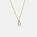 Guldpläterat halsband bokstav O - 42+3 cm