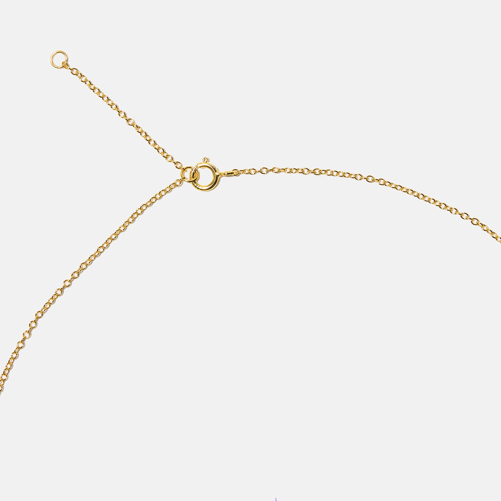 Guldpläterat halsband bokstav O - 42+3 cm