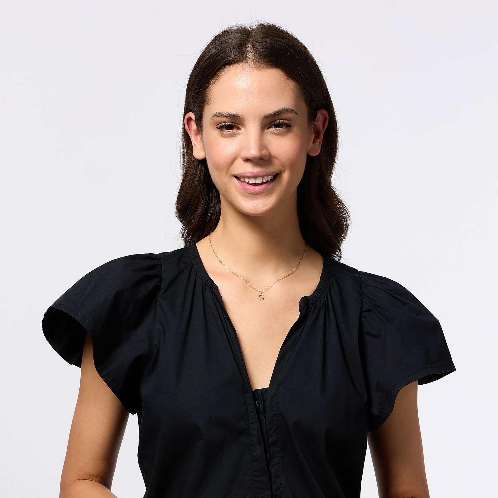 Guldpläterat halsband bokstav Q - 42+3 cm