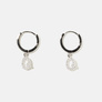 Örhängen äkta silver - hoops, bokstav Q