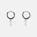Örhängen äkta silver - hoops, bokstav I
