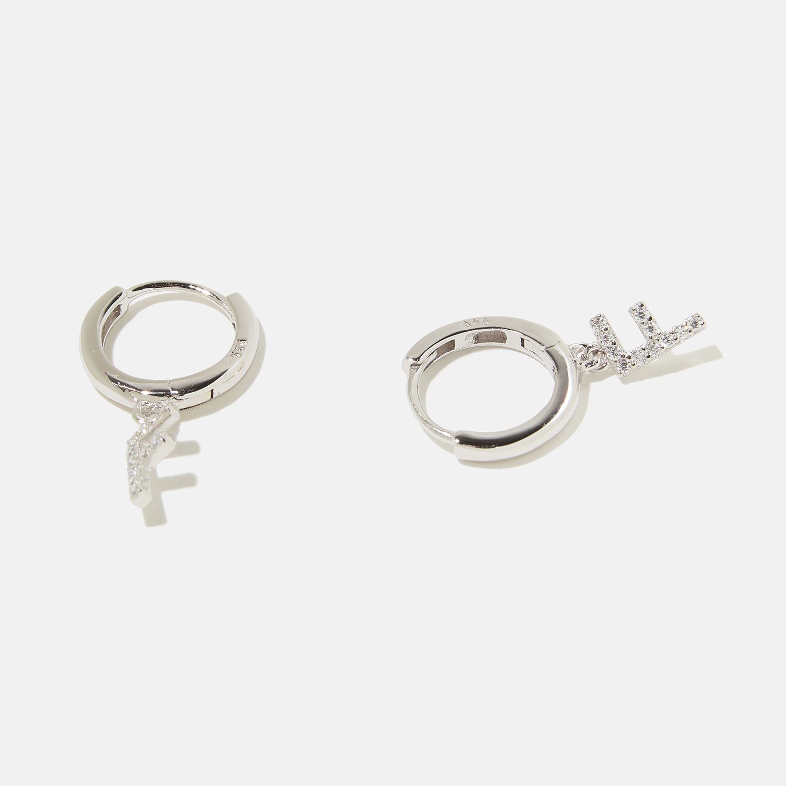 Örhängen äkta silver - hoops, bokstav F