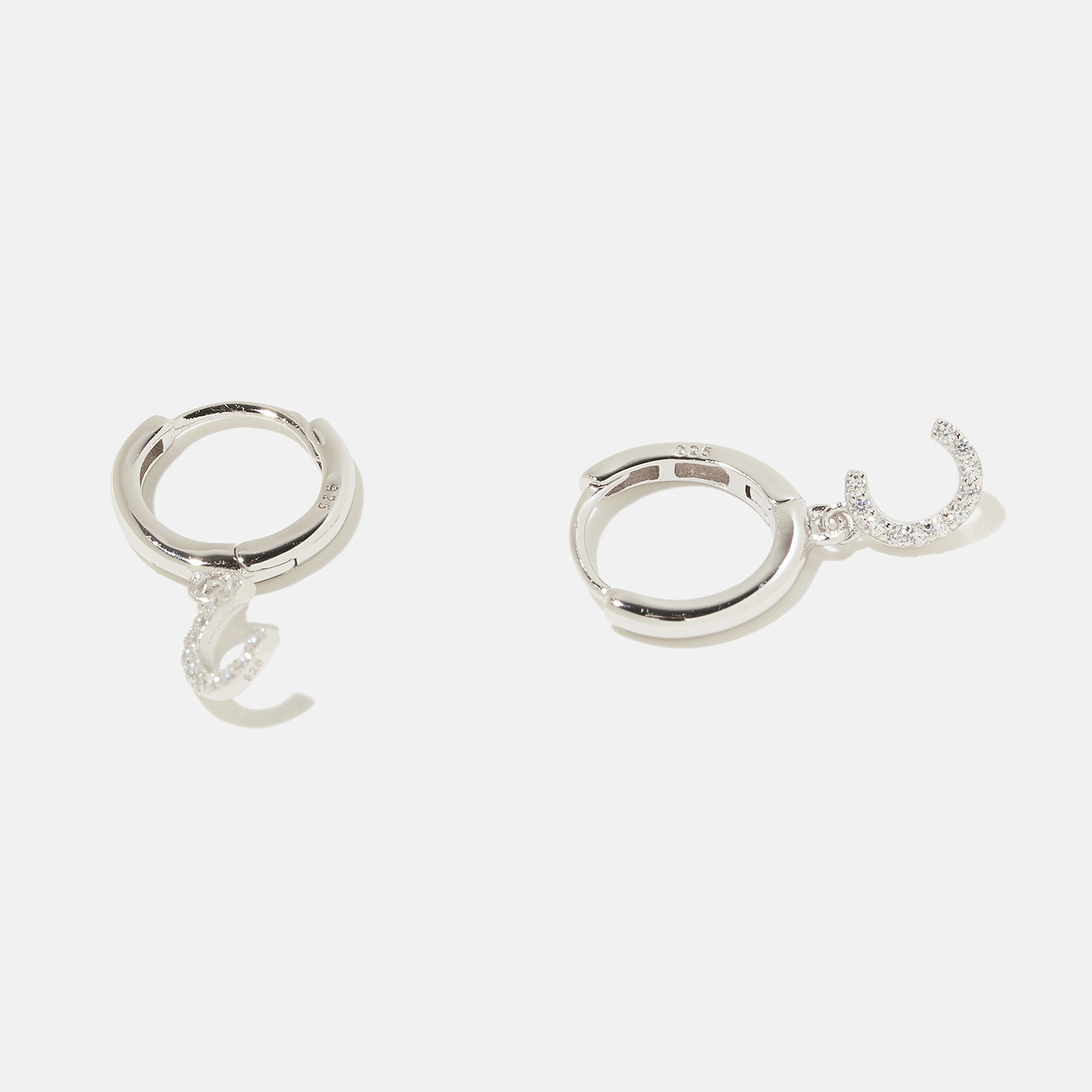Örhängen äkta silver - hoops, bokstav C