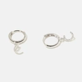Örhängen äkta silver - hoops, bokstav C