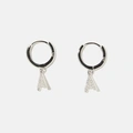 Örhängen äkta silver - hoops, bokstav A