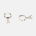 Örhängen äkta silver - hoops, bokstav A