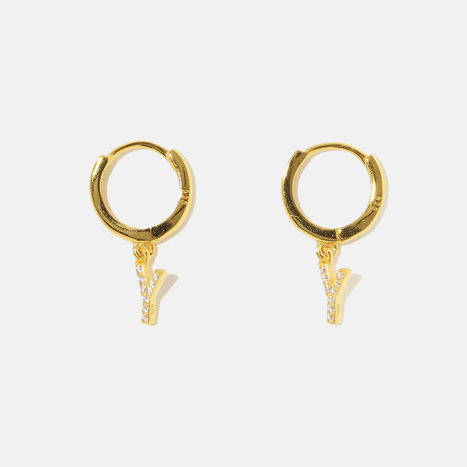 Guldpläterade silverörhängen - hoops Y