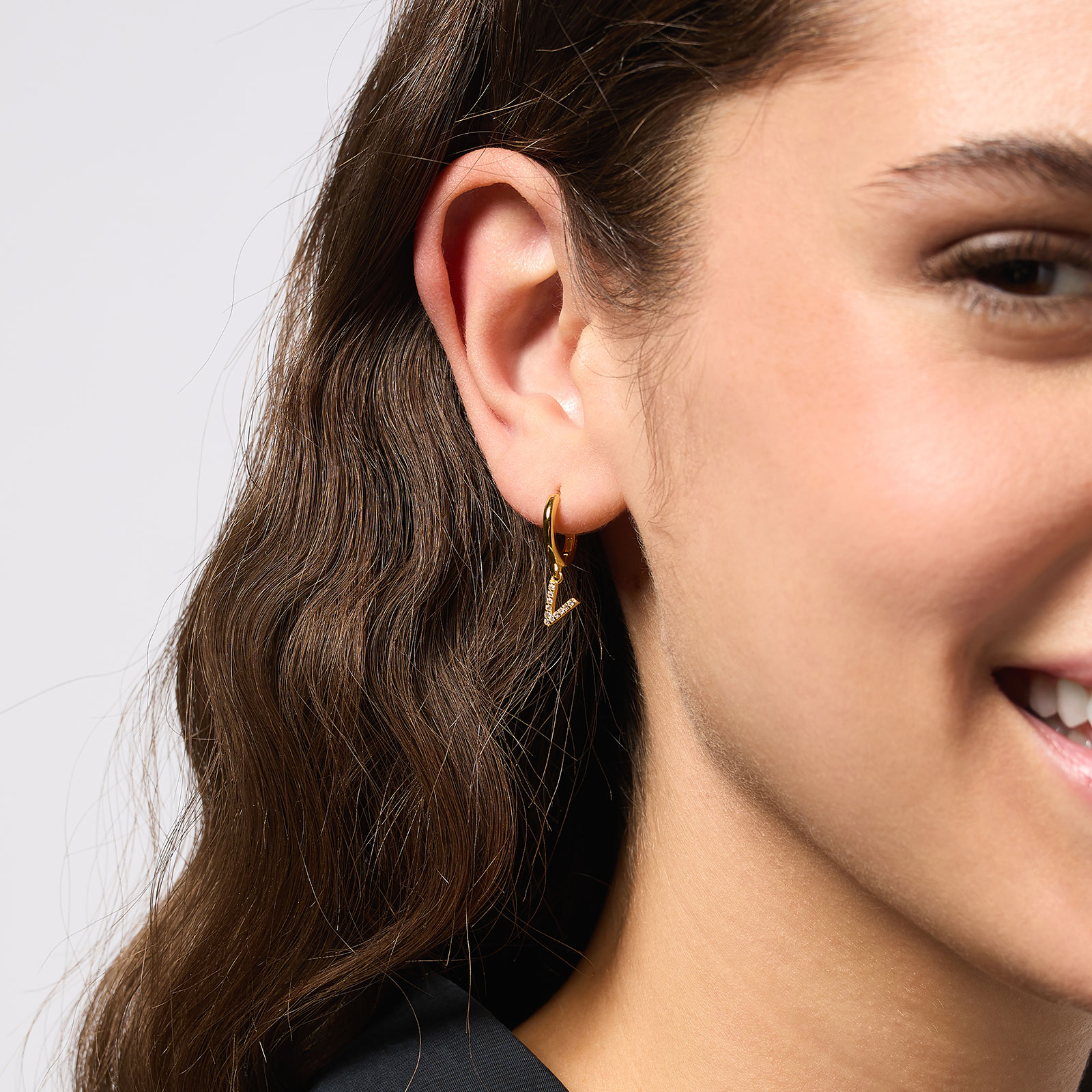 Guldpläterade silverörhängen - hoops V