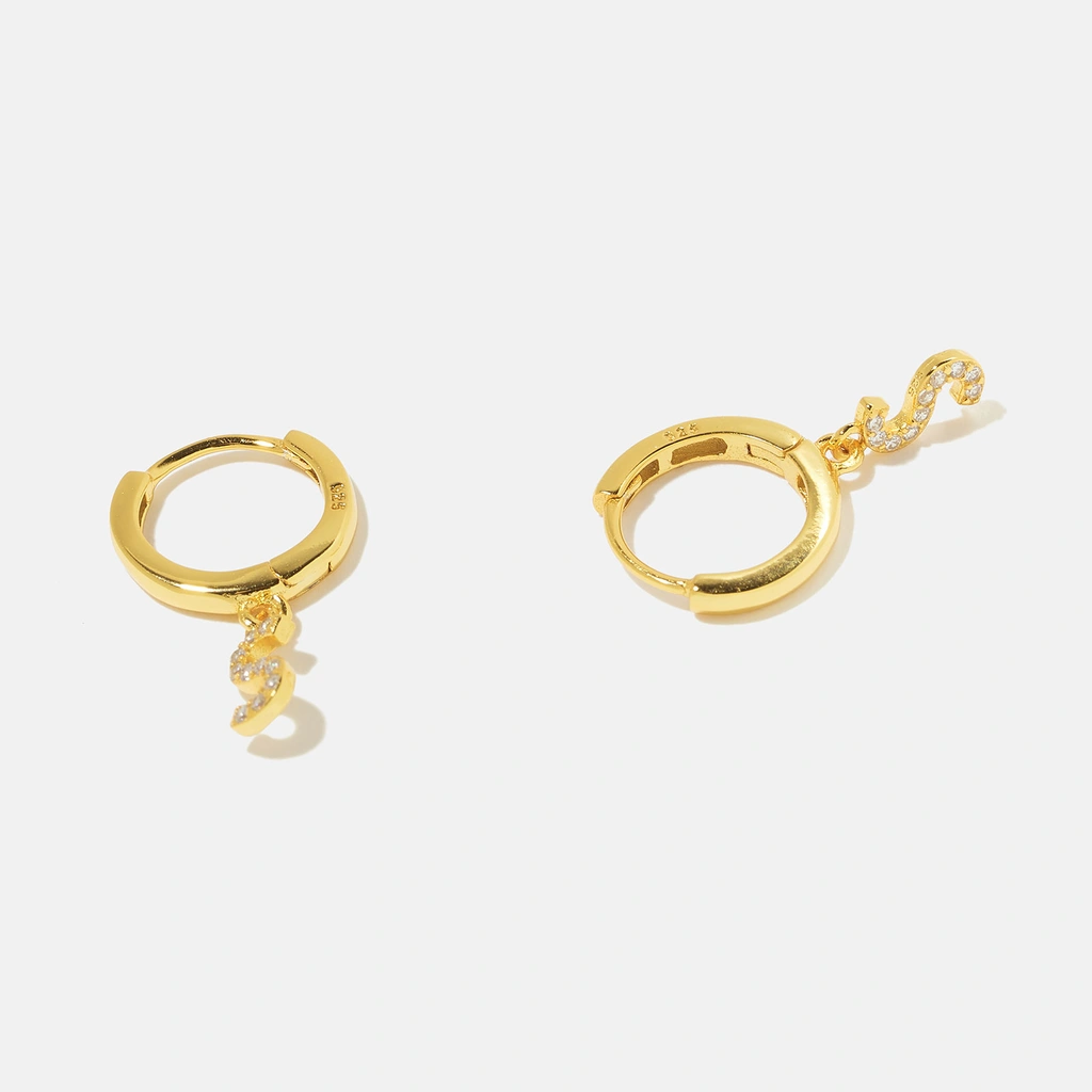 Guldpläterade silverörhängen - hoops S