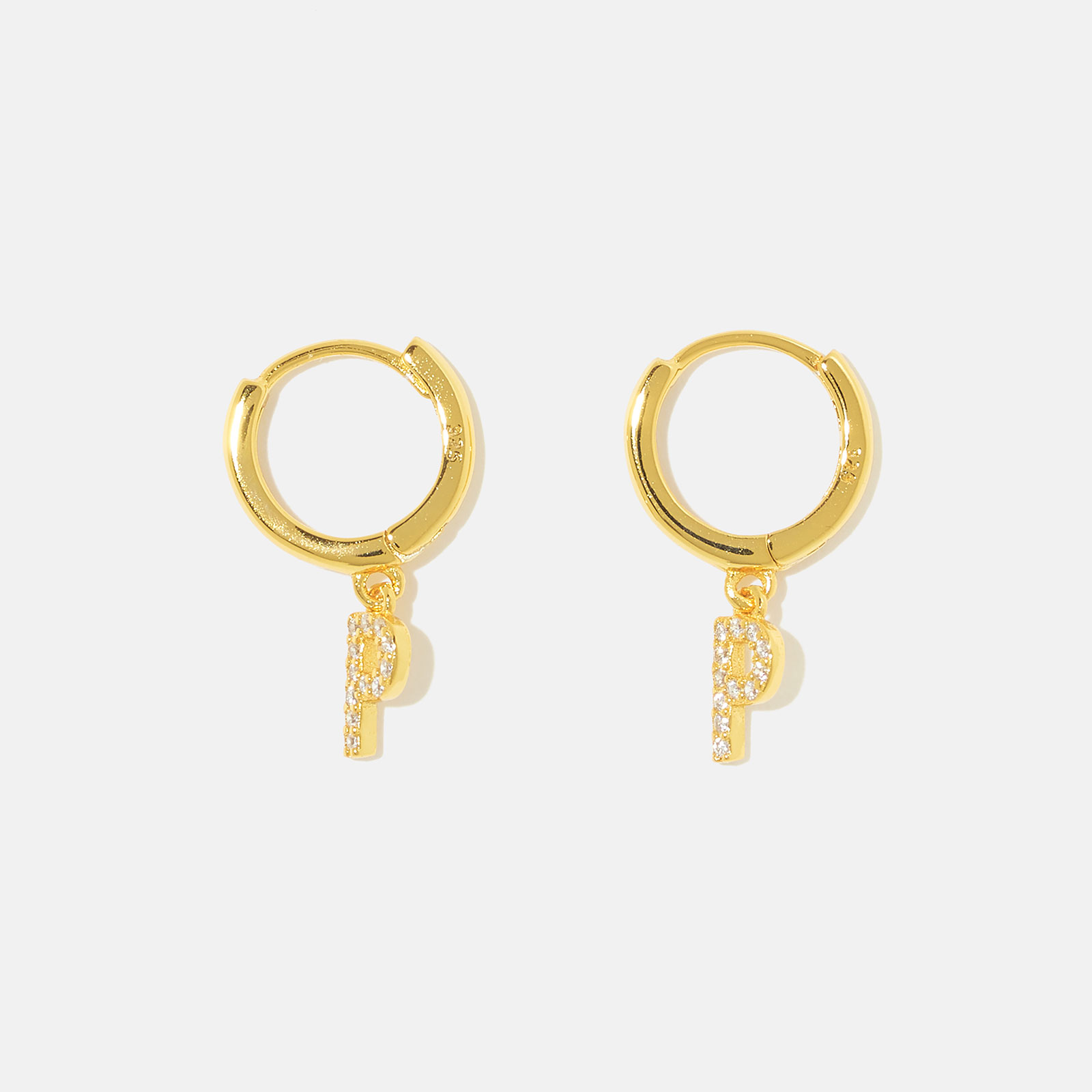Guldpläterade silverörhängen - hoops P
