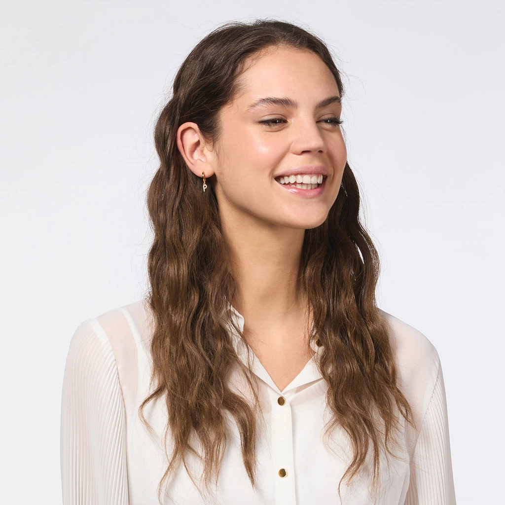 Guldpläterade silverörhängen - hoops P