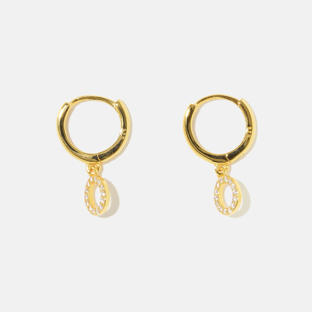 Guldpläterade silverörhängen - hoops O