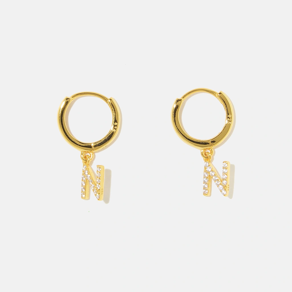 Guldpläterade silverörhängen - hoops N