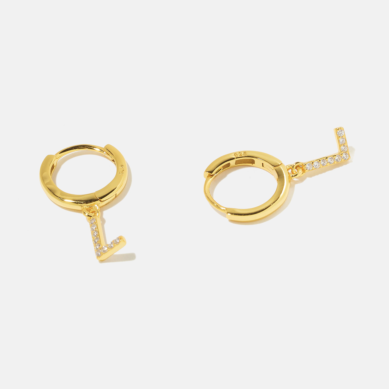 Guldpläterade silverörhängen - hoops L