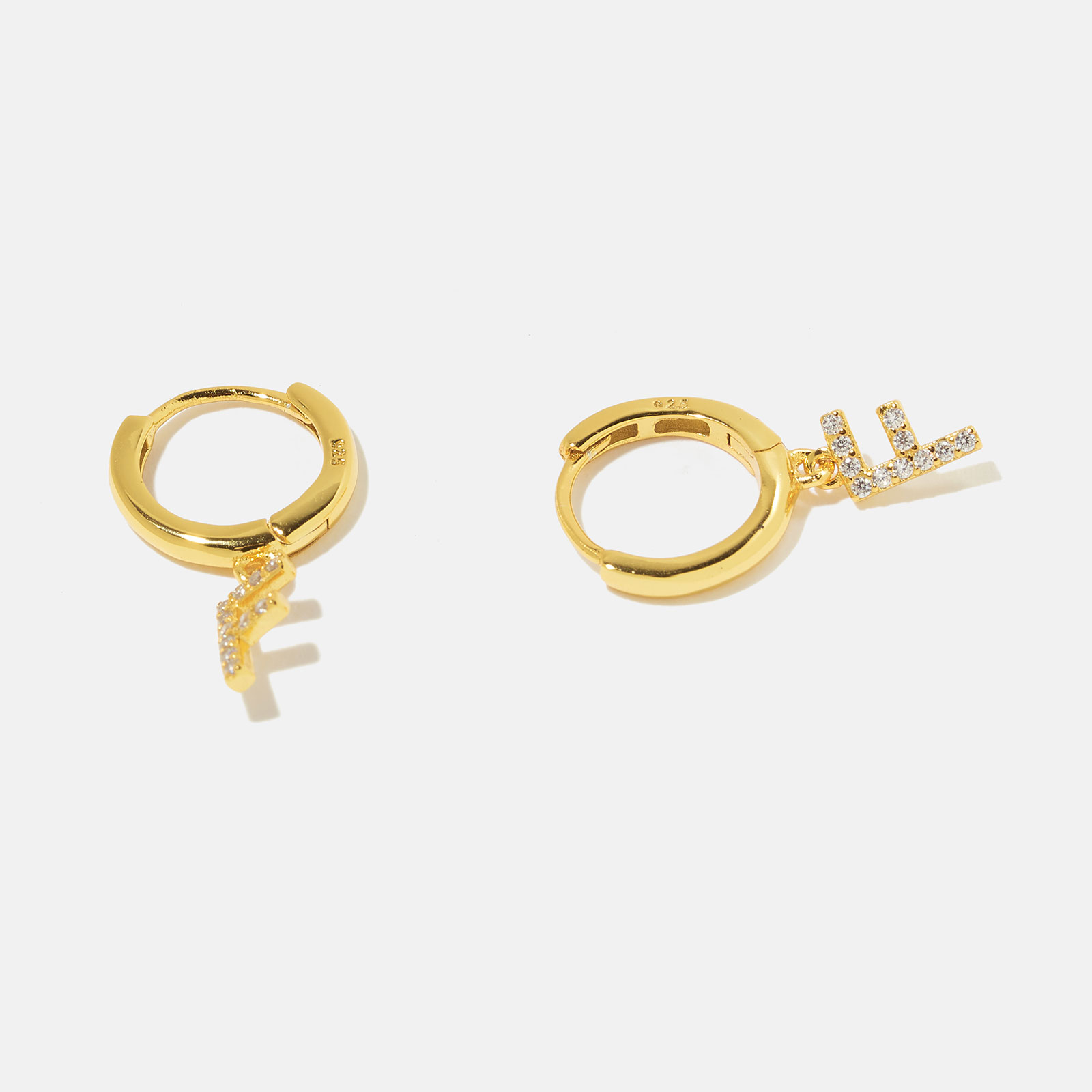 Guldpläterade silverörhängen - hoops F