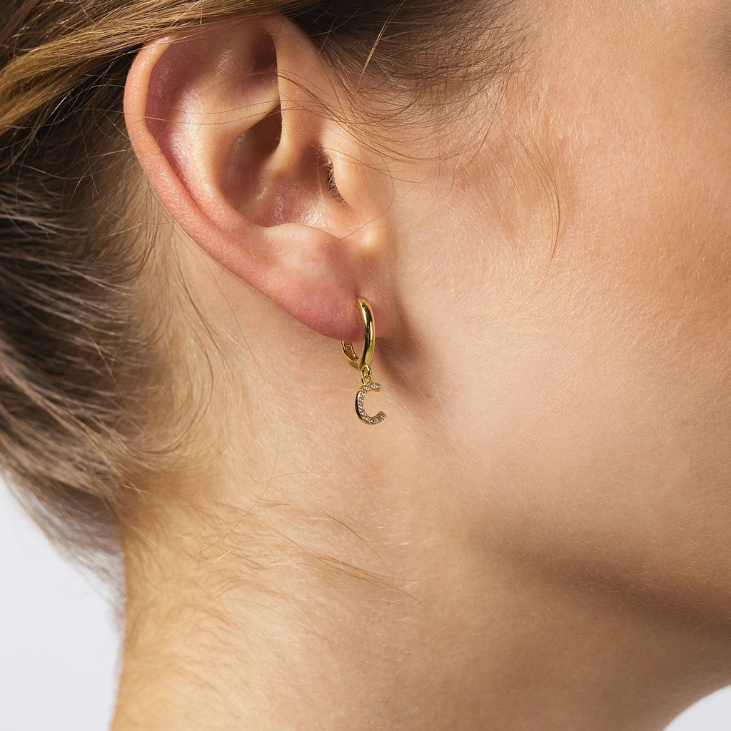 Guldpläterade silverörhängen - hoops C