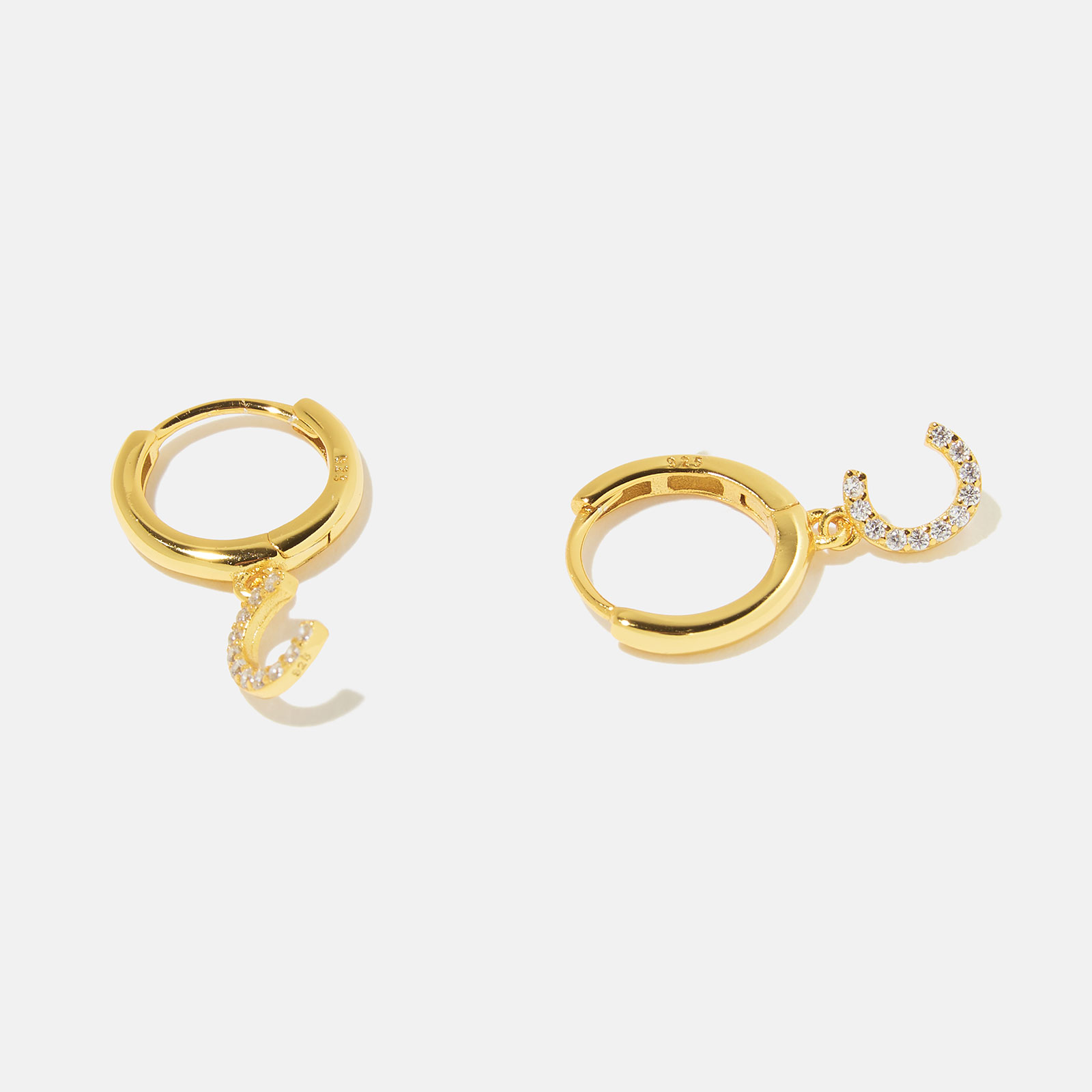 Guldpläterade silverörhängen - hoops C