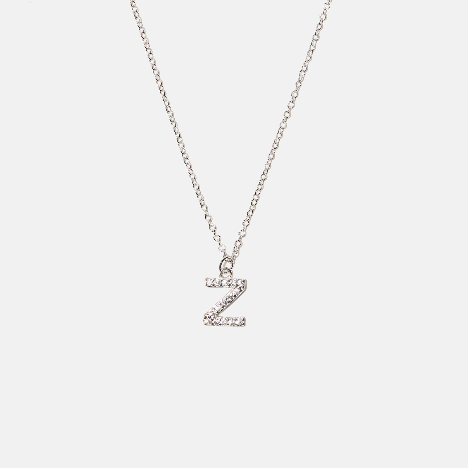 Halsband äkta silver, bokstav Z - 42+3 cm