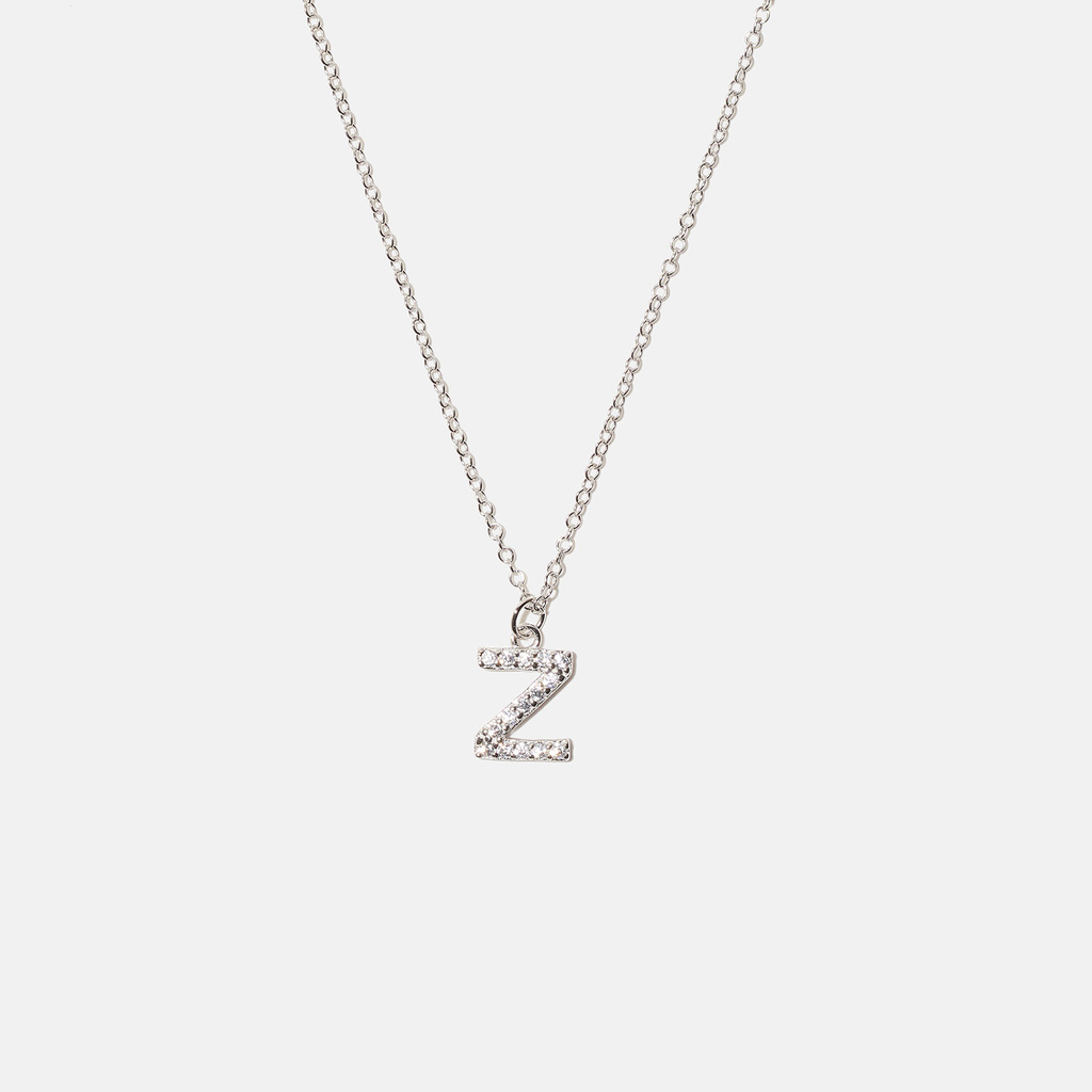 Halsband äkta silver, bokstav Z - 42+3 cm