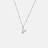 Halsband äkta silver, bokstav V - 42+3 cm