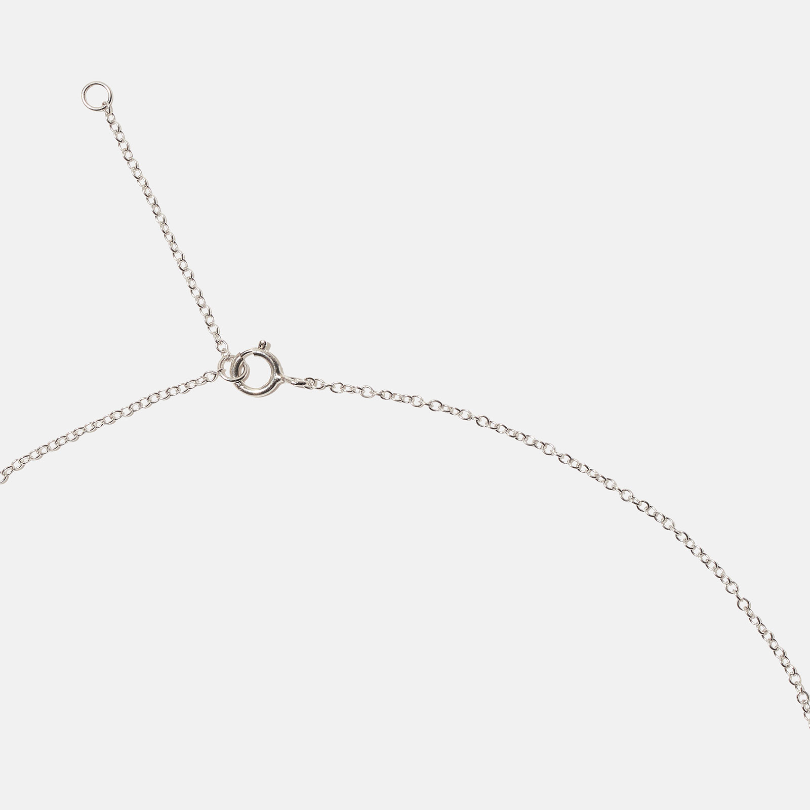 Halsband äkta silver, bokstav V - 42+3 cm