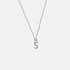 Halsband äkta silver, bokstav S - 42+3 cm