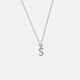 Halsband äkta silver, bokstav S - 42+3 cm