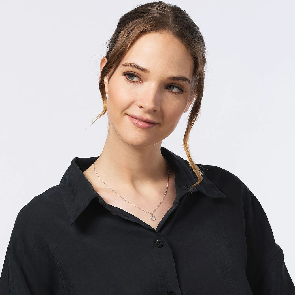 Halsband äkta silver, bokstav Q - 42+3 cm