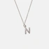 Halsband äkta silver, bokstav N - 42+3 cm