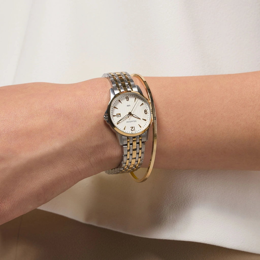 Moretime damklocka - set med armband, bicolor, 28 mm