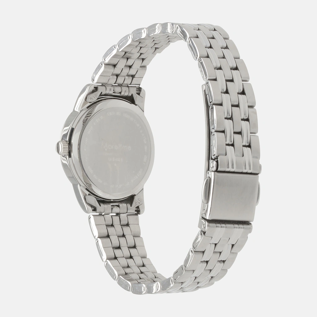 Moretime damklocka - datum, silver/vit, 26 mm