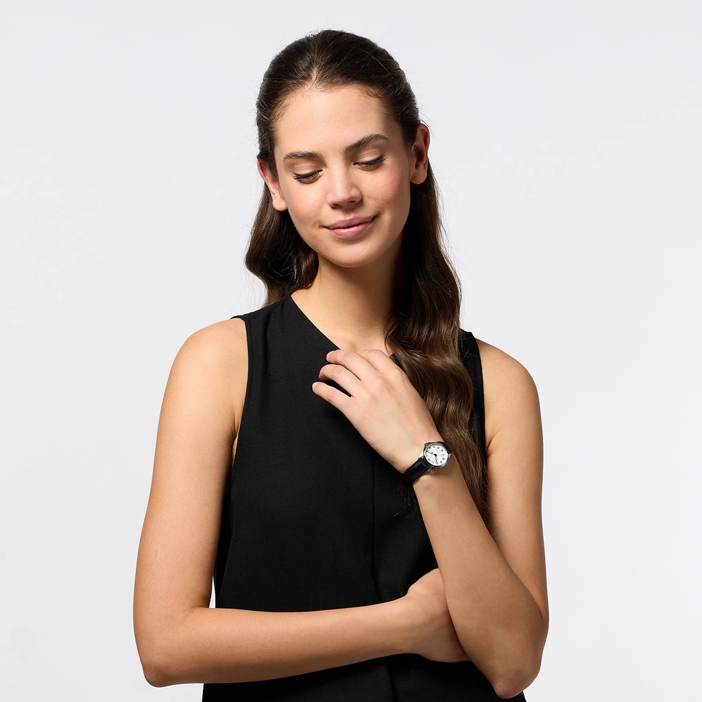 Moretime damklocka - silver/svart, 27 mm