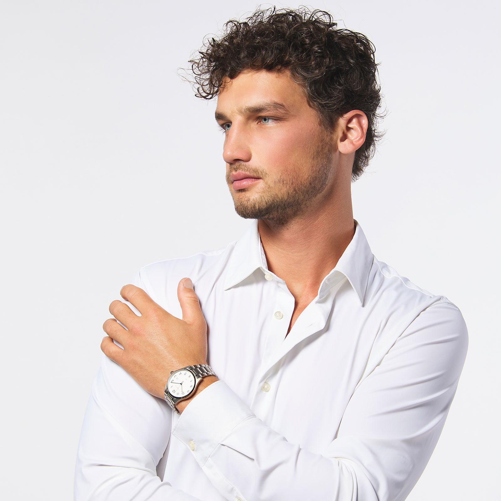 Moretime herrklocka - titan, vit urtavla, 39 mm