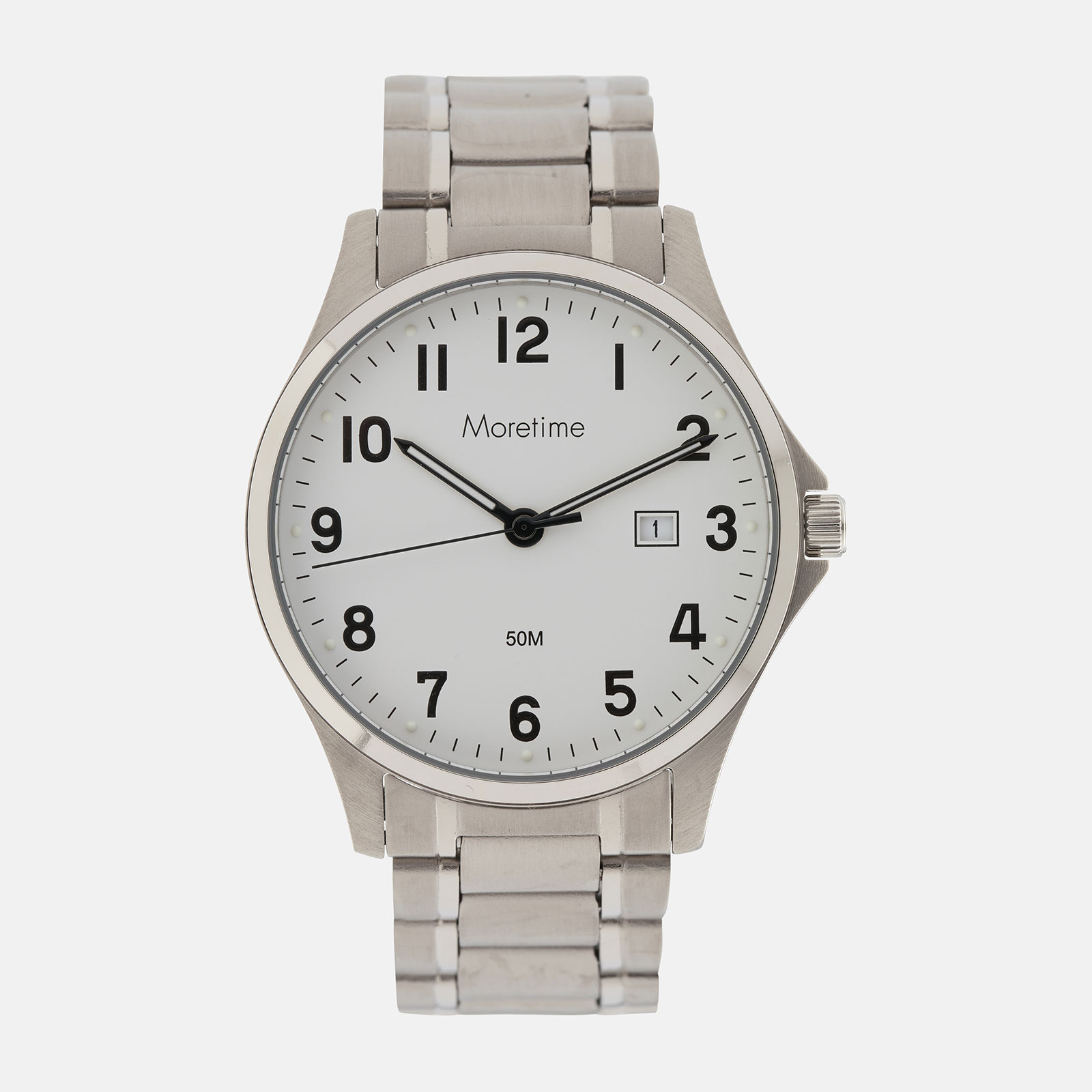 Moretime herrklocka - titan, vit urtavla, 39 mm