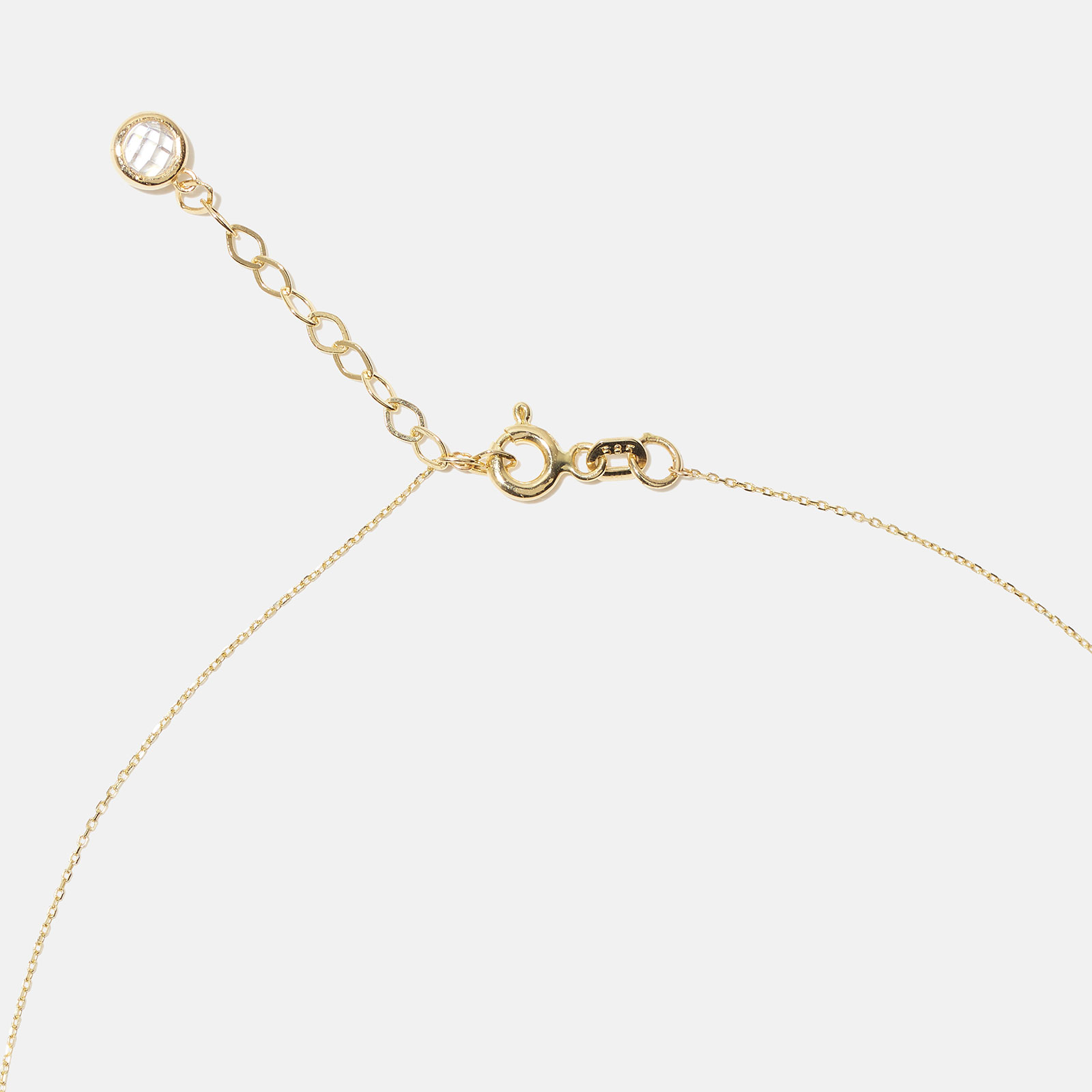 Halsband 18k guld, monsterablad - 42+3 cm