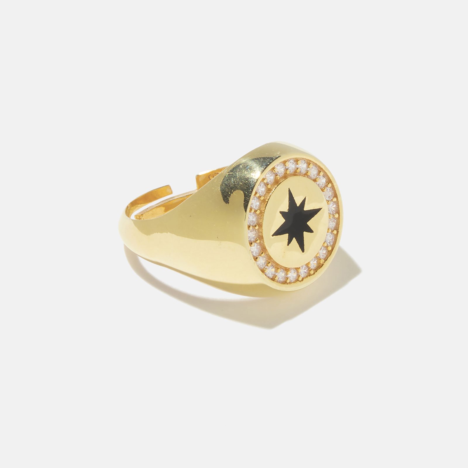 Förgylld ring i äkta silver - klackring dam, stjärna