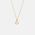 Guldpläterat halsband bokstav U - 42+3 cm