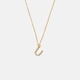 Guldpläterat halsband bokstav U - 42+3 cm