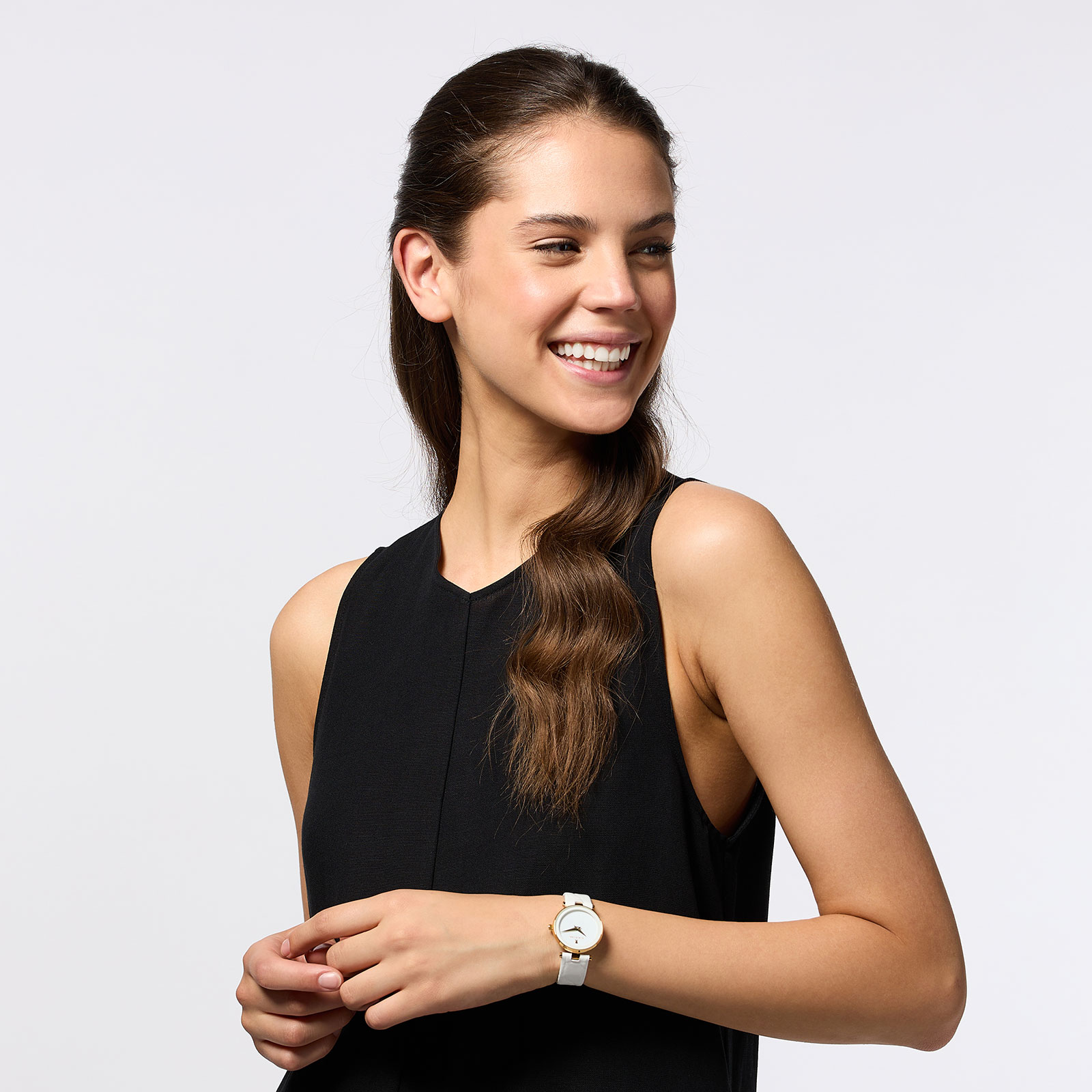 Black Oak Trifolia damklocka - vit/guld, 31 mm