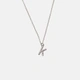 Halsband äkta silver, bokstav K - 42+3 cm