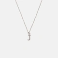 Halsband äkta silver, bokstav J - 42+3 cm