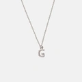 Halsband äkta silver, bokstav G - 42+3 cm