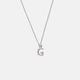 Halsband äkta silver, bokstav G - 42+3 cm