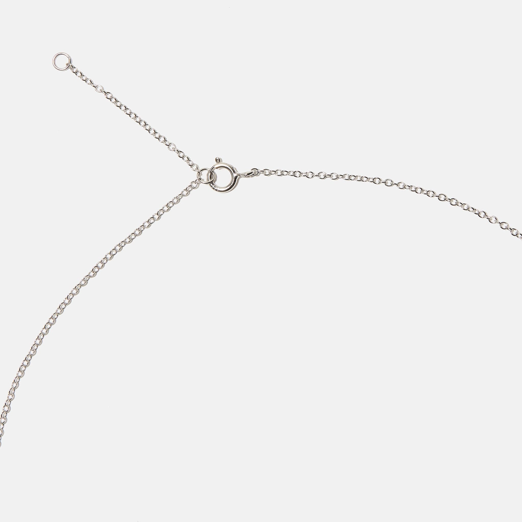 Halsband äkta silver, bokstav F - 42+3 cm